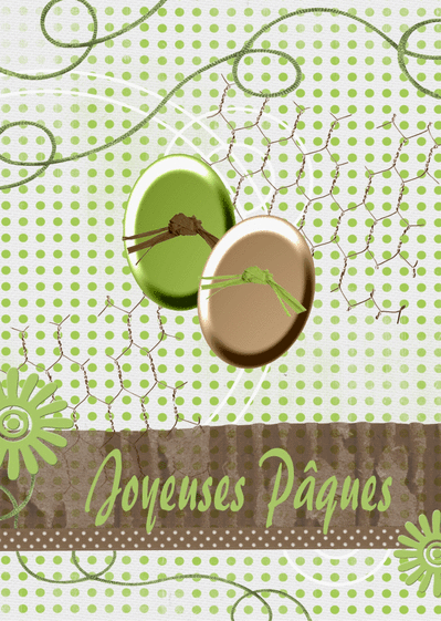 Joyeuses Paques vert et marron